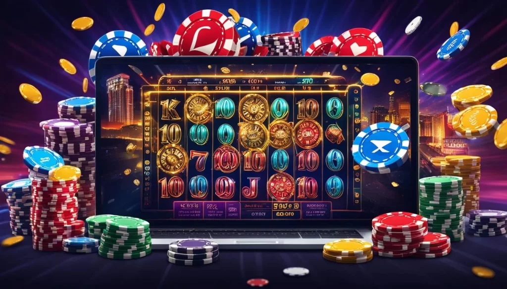 Banner quảng cáo các chương trình khuyến mãi độc quyền dành cho trò chơi máy đánh bạc tại bet188 khuyến mãi, với các biểu ngữ 'Thưởng lớn', 'Quay miễn phí' và các yếu tố vàng xanh lá.